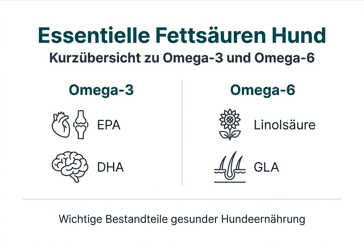 Infografik: Essenzielle Fettsäuren im Vergleich – Was braucht mein Hund wirklich?