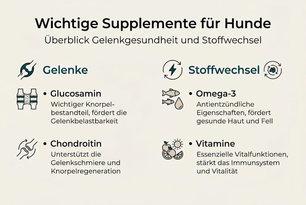 Übersicht: Diese Nahrungsergänzungsmittel sind für Hunde besonders wichtig