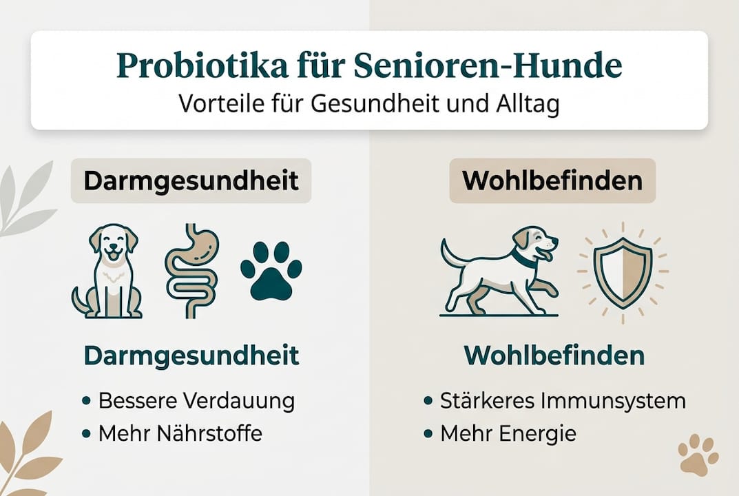 Infografik: Warum Probiotika älteren Hunden guttun