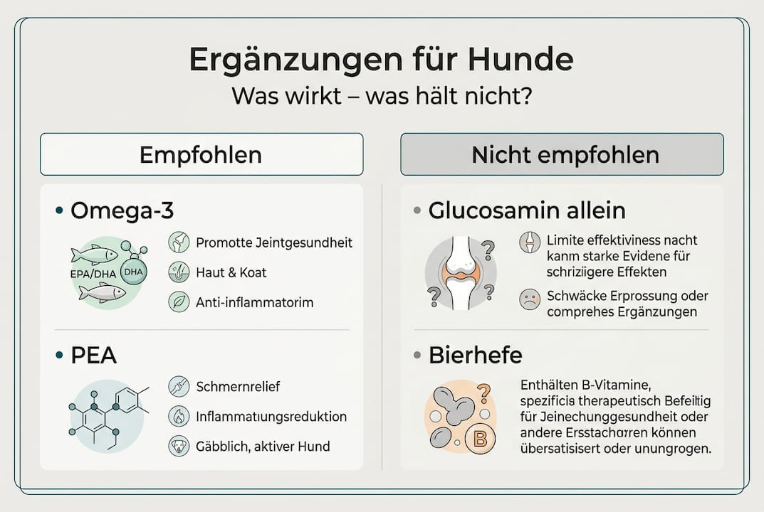 Infografik: Welche Nahrungsergänzungen für Hunde sinnvoll sind – und welche nicht