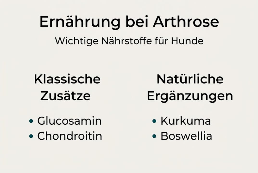 Übersicht: Wichtige Nährstoffe für Hunde mit Arthrose