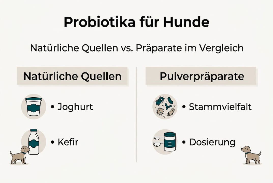 Infografik: Natürliche Probiotika im Vergleich zu Nahrungsergänzungsmitteln