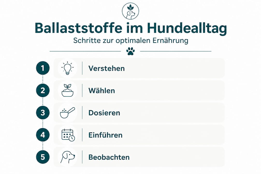 Infografik: Wie Hunde von Ballaststoffen profitieren – Schritt für Schritt erklärt