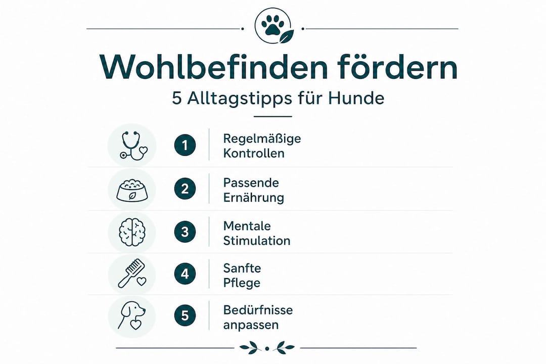 Infografik: Fünf praktische Tipps, wie dein Hund sich rundum wohlfühlt