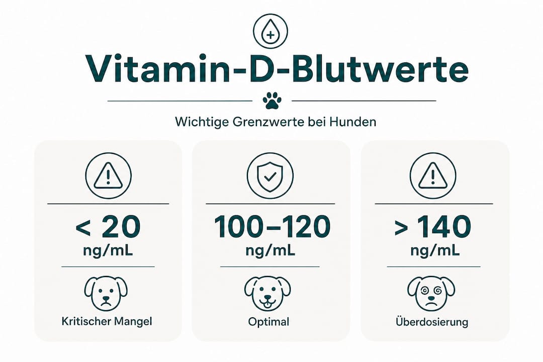 Übersicht: Vitamin-D-Blutwerte bei Hunden – Was ist normal, was nicht?