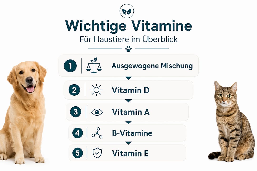 Pyramiden-Grafik: Die wichtigsten Vitamine für dein Haustier auf einen Blick