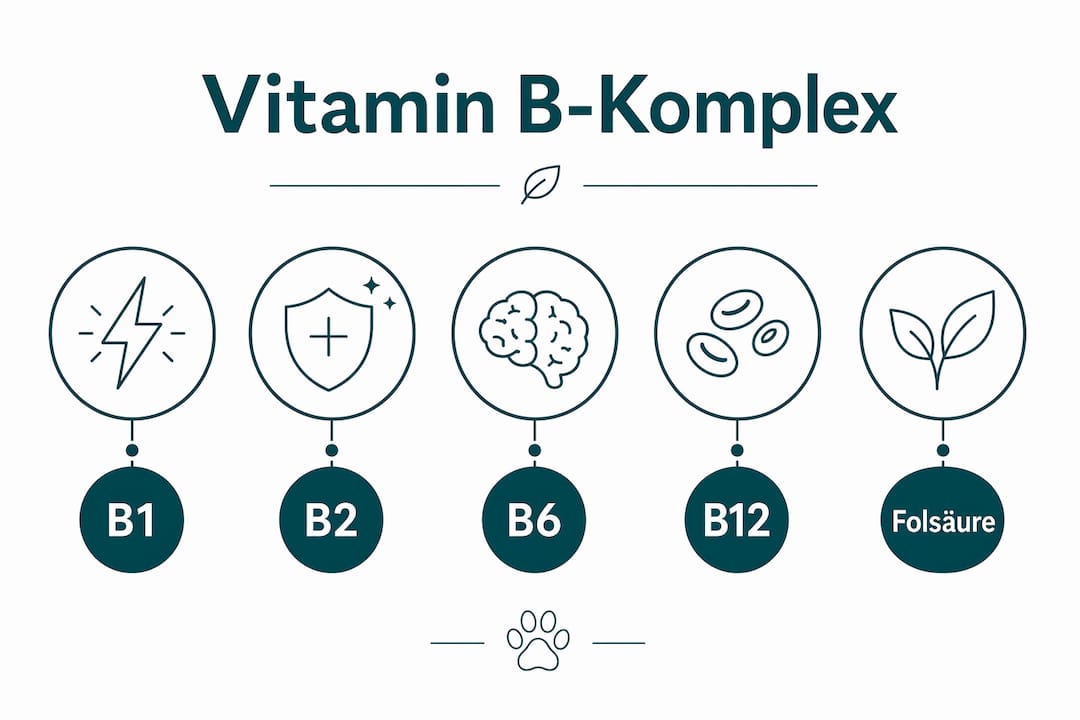 Grafik: Die wichtigsten B-Vitamine für Hunde auf einen Blick