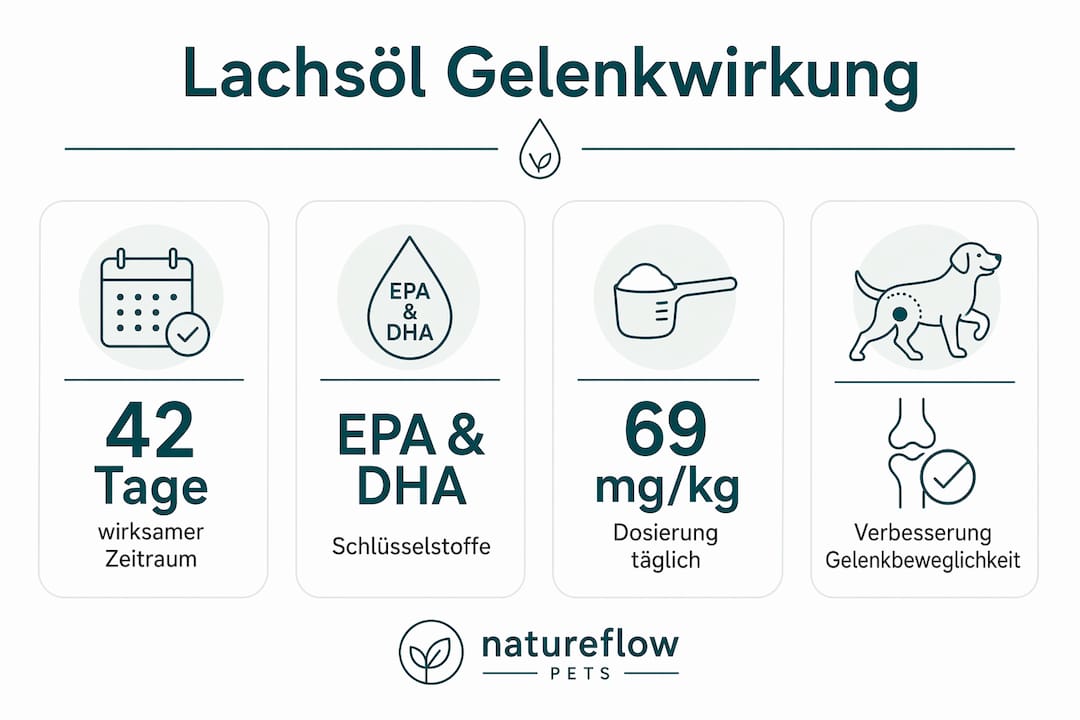 Infografik: So unterstützt Lachsöl die Gelenkgesundheit Ihres Hundes