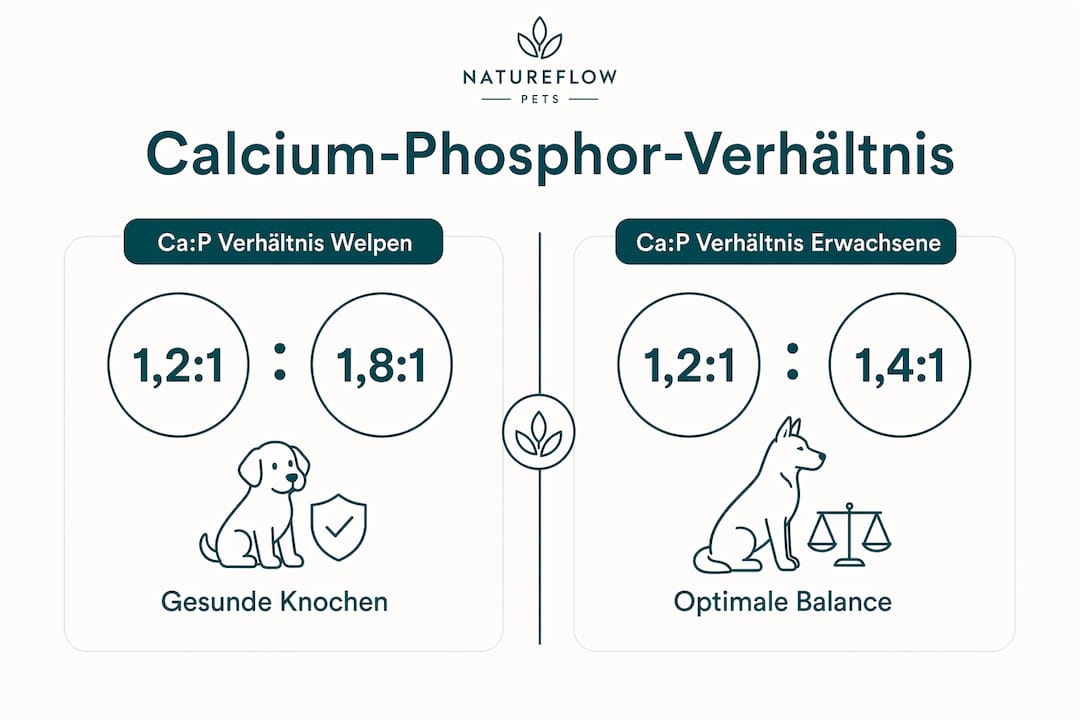 Übersicht: Das optimale Calcium-Phosphor-Verhältnis für Hunde auf einen Blick