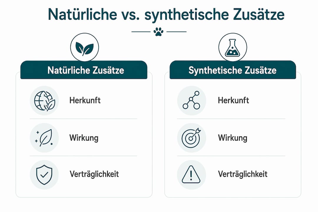 Infografik: Natürliche vs. künstliche Zusatzstoffe im Vergleich