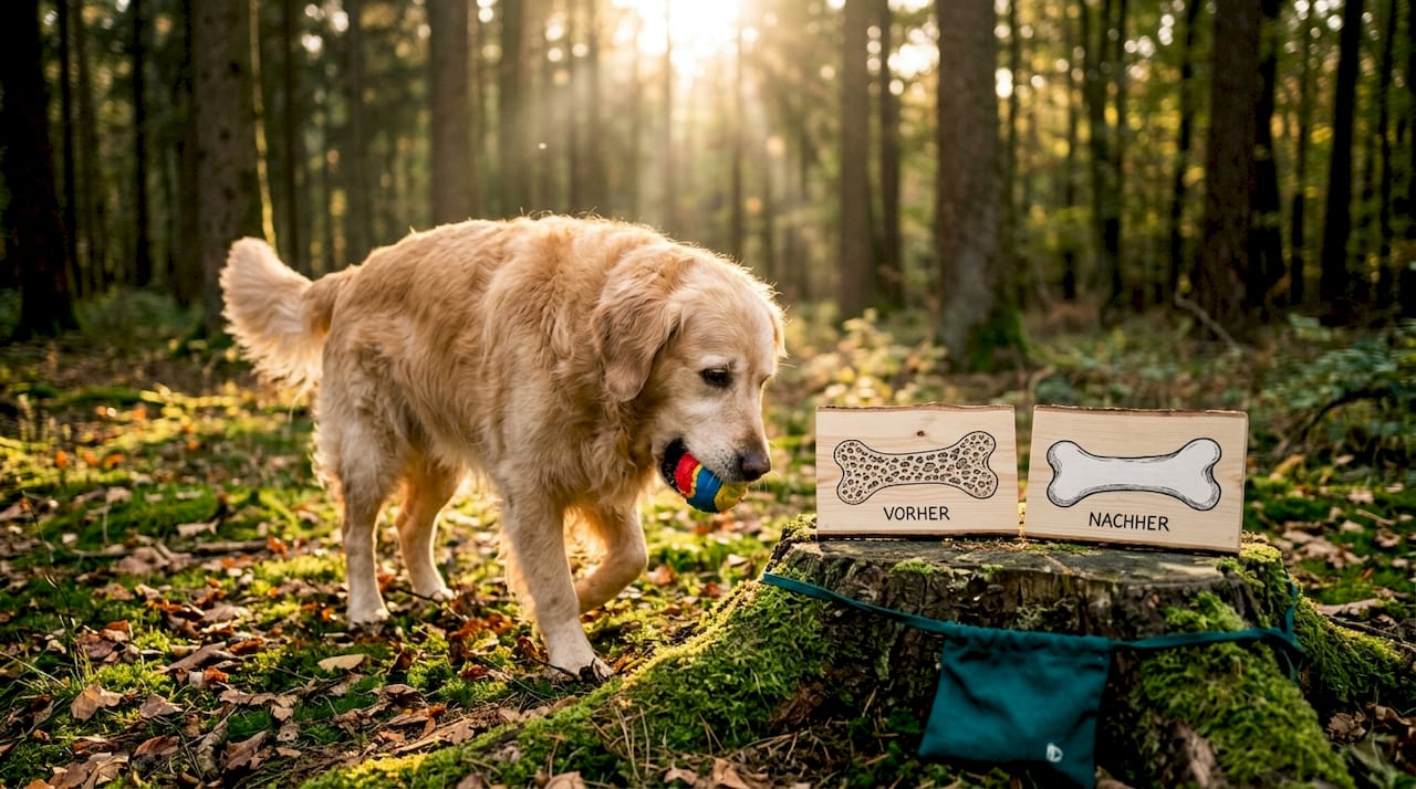 Ein spielender Hund – anschaulicher Vergleich gesunder und kranker Hundeknochen