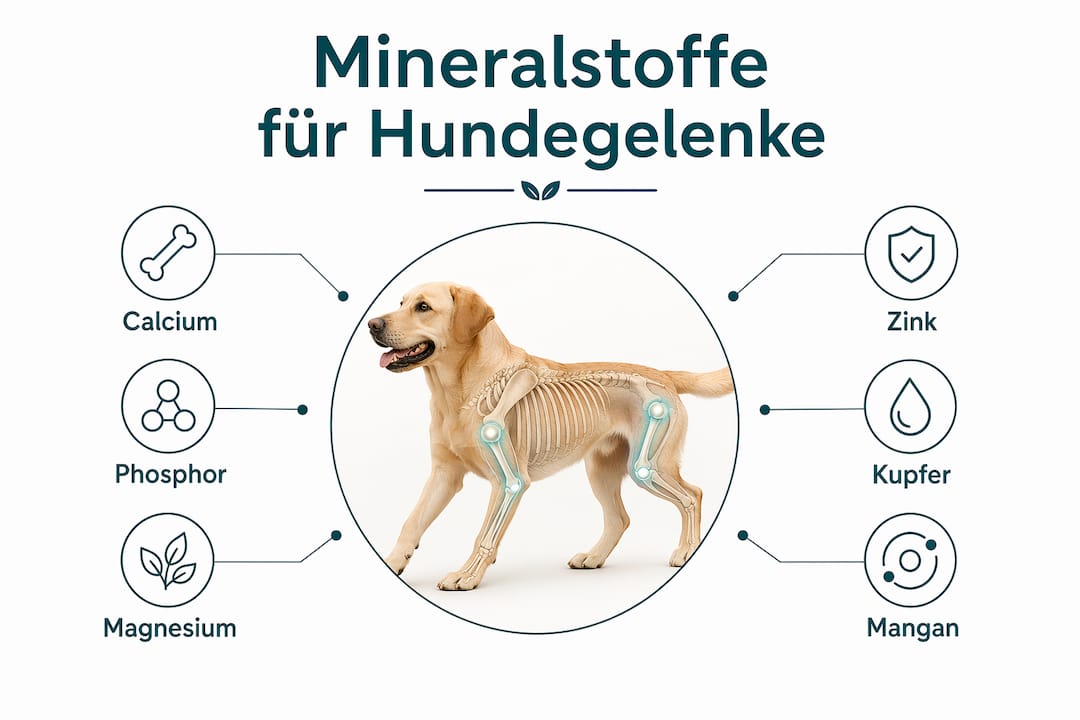 Übersicht: Die wichtigsten Mineralstoffe für gesunde Hundegelenke auf einen Blick
