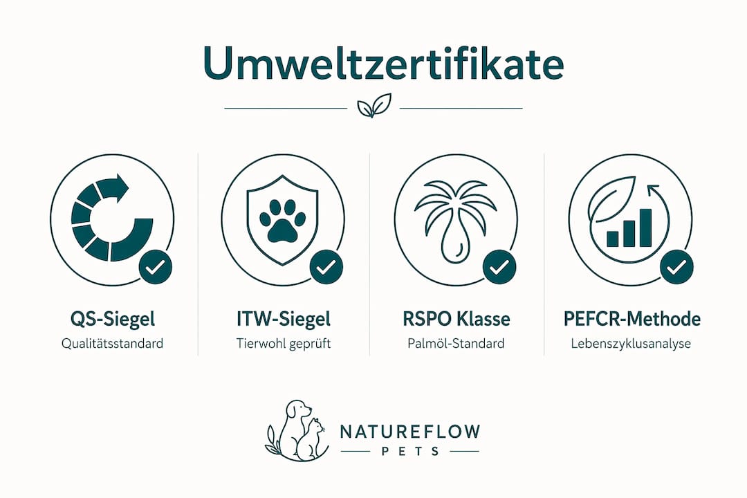 Übersicht der Umweltzertifikate für Hundeöl – anschaulich dargestellt in einer Infografik