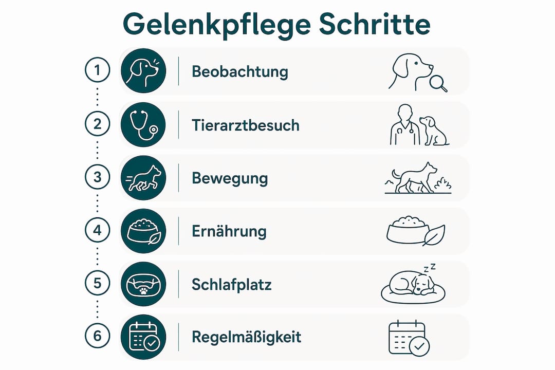 Infografik: 6 praktische Tipps für gesunde Hundefugen