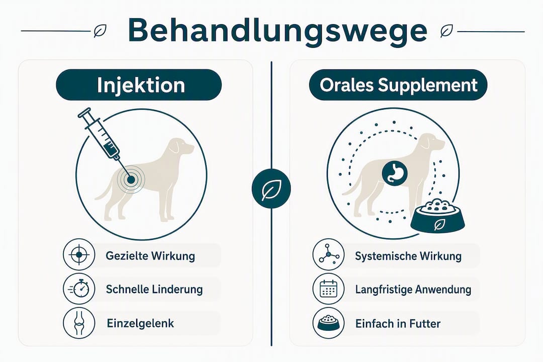 Infografik: Injektionen und orale Nahrungsergänzungsmittel im Vergleich