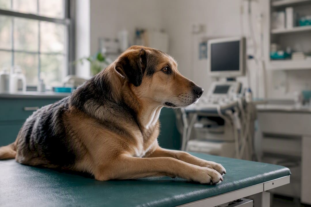 Hund wird tierärztlich behandelt