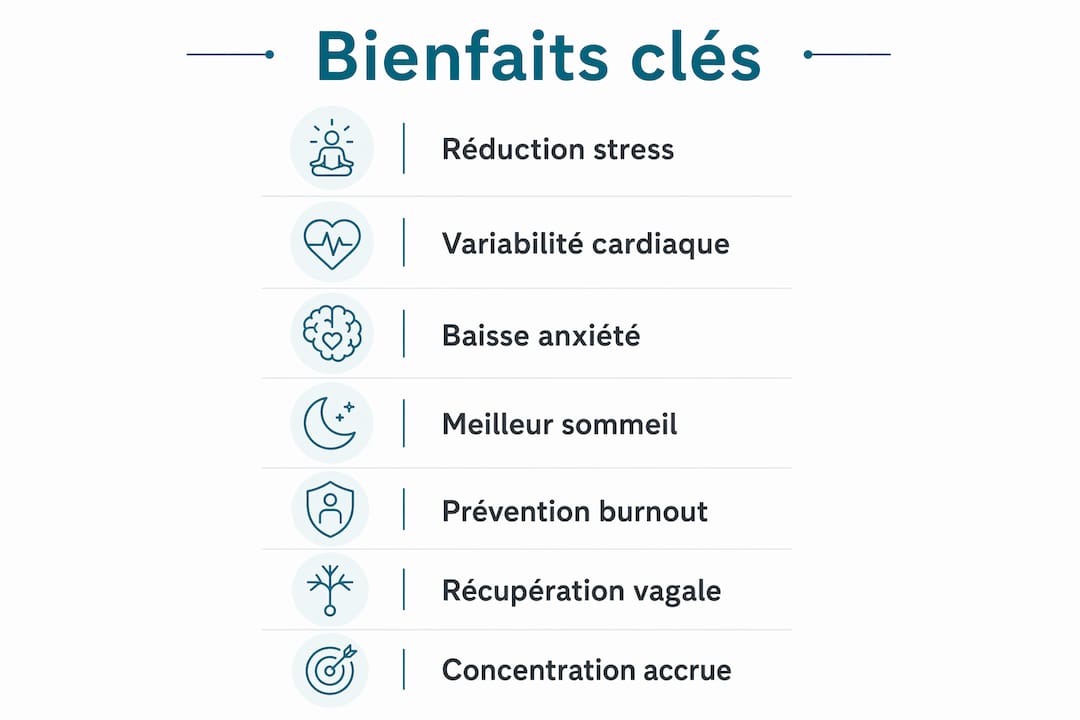 Infographie : les bénéfices de la cohérence cardiaque au service du bien-être des soignants