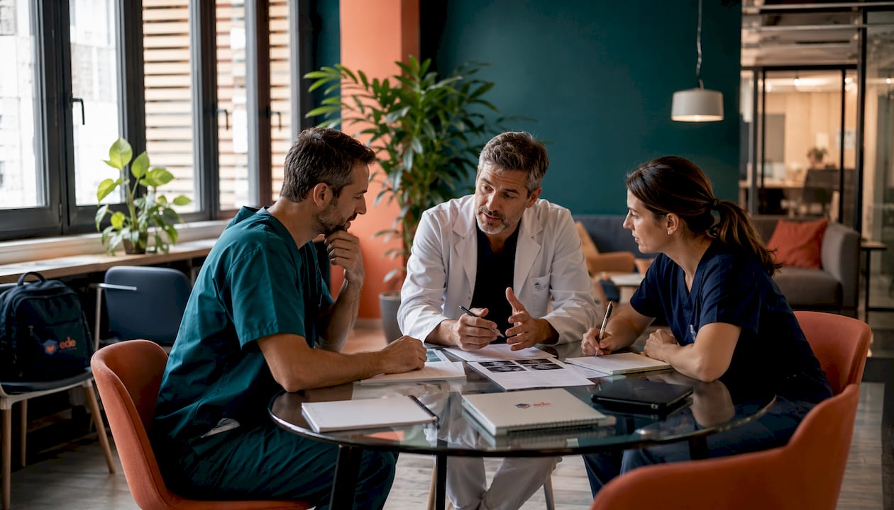 L’équipe médicale échange lors d’une réunion de travail