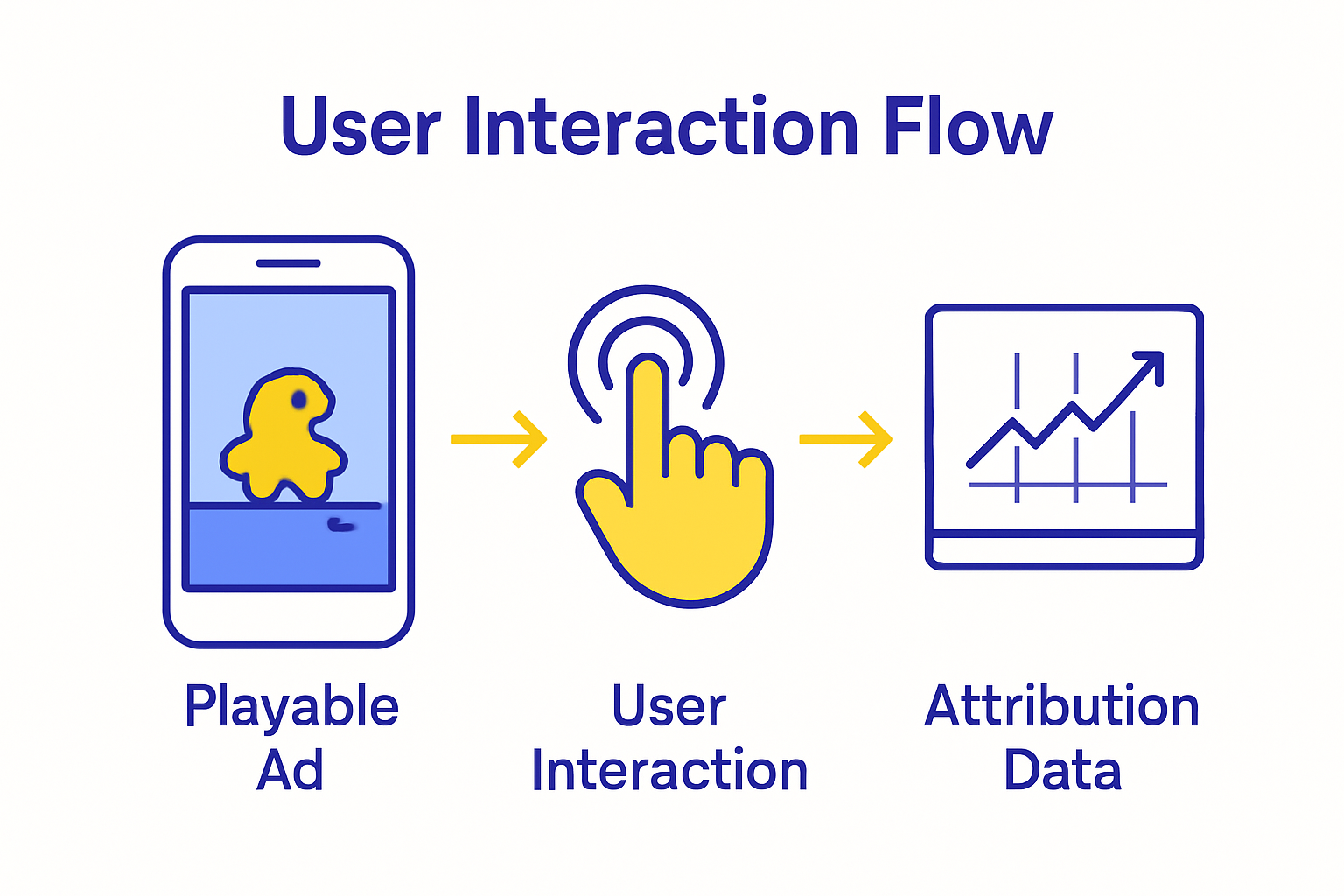 Infographic shows steps in playable ad attribution