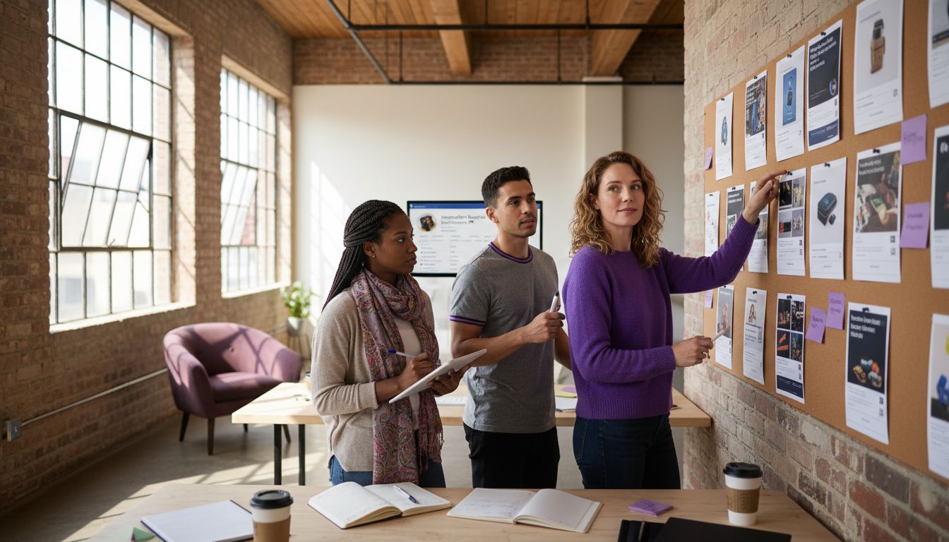 Team brainstorming Facebook ad creatives