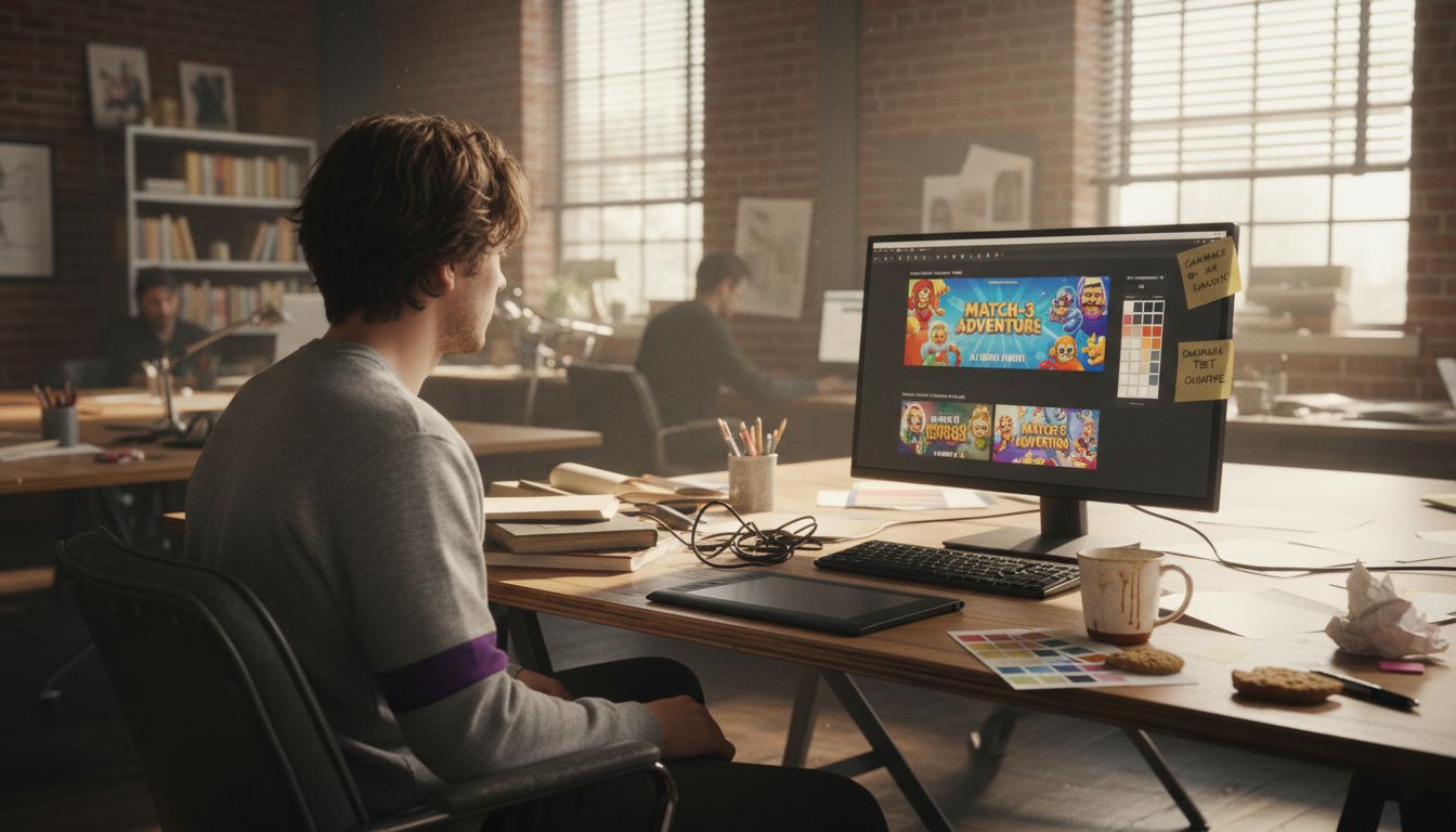 Designer configures mobile game ad creative