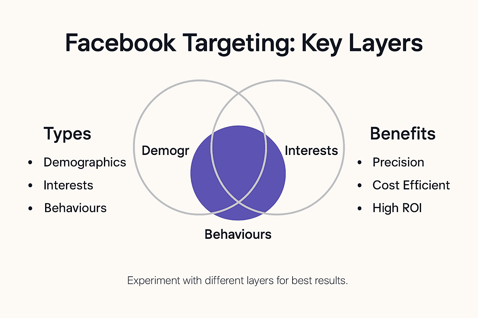 Infographic of Facebook targeting types and benefits