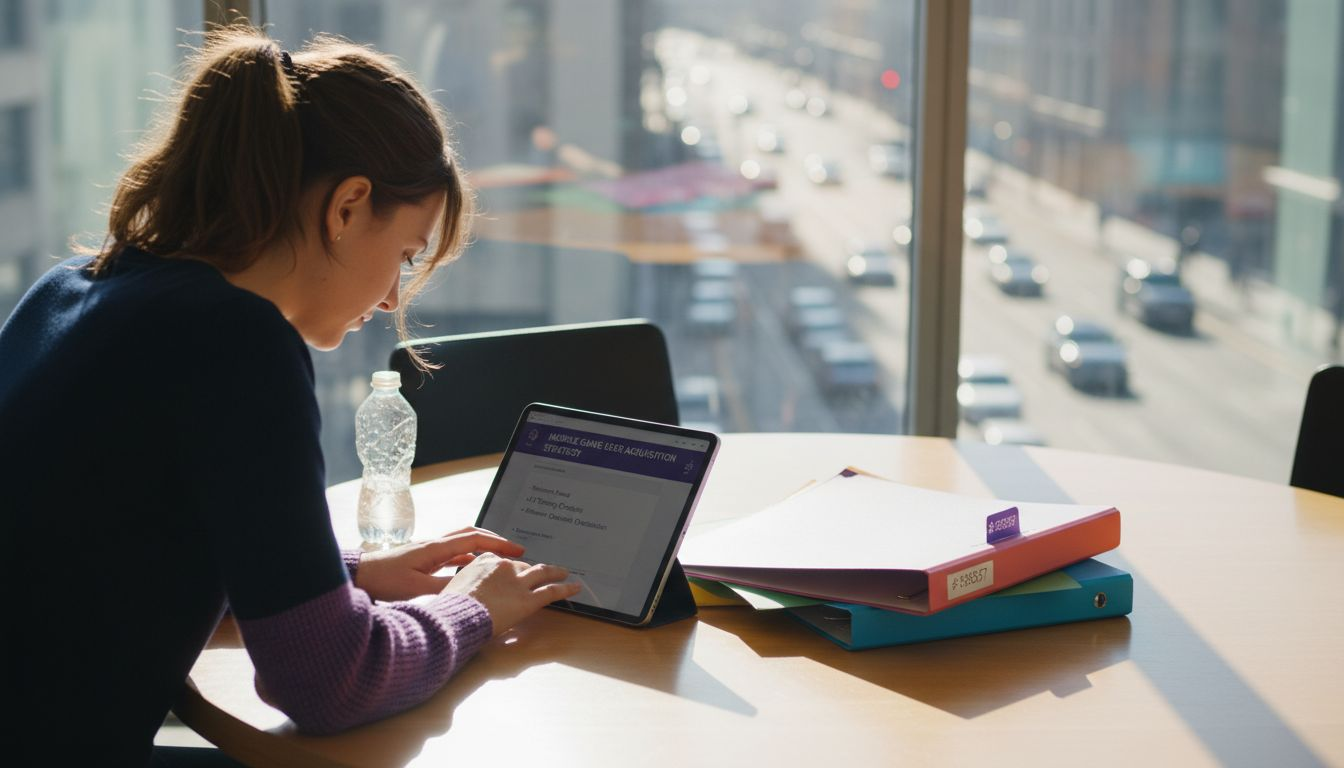 Strategist working on user acquisition plan