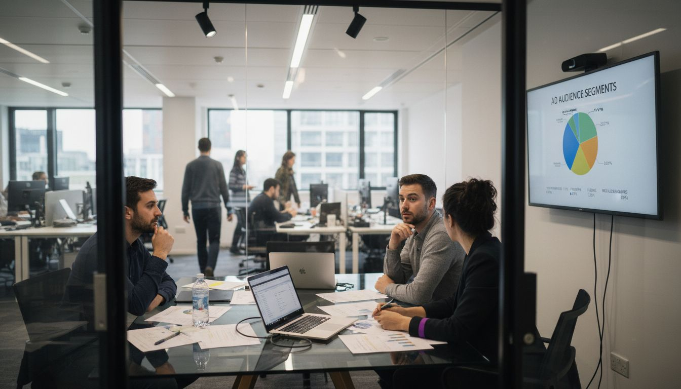 Team meeting about ad strategy mistakes