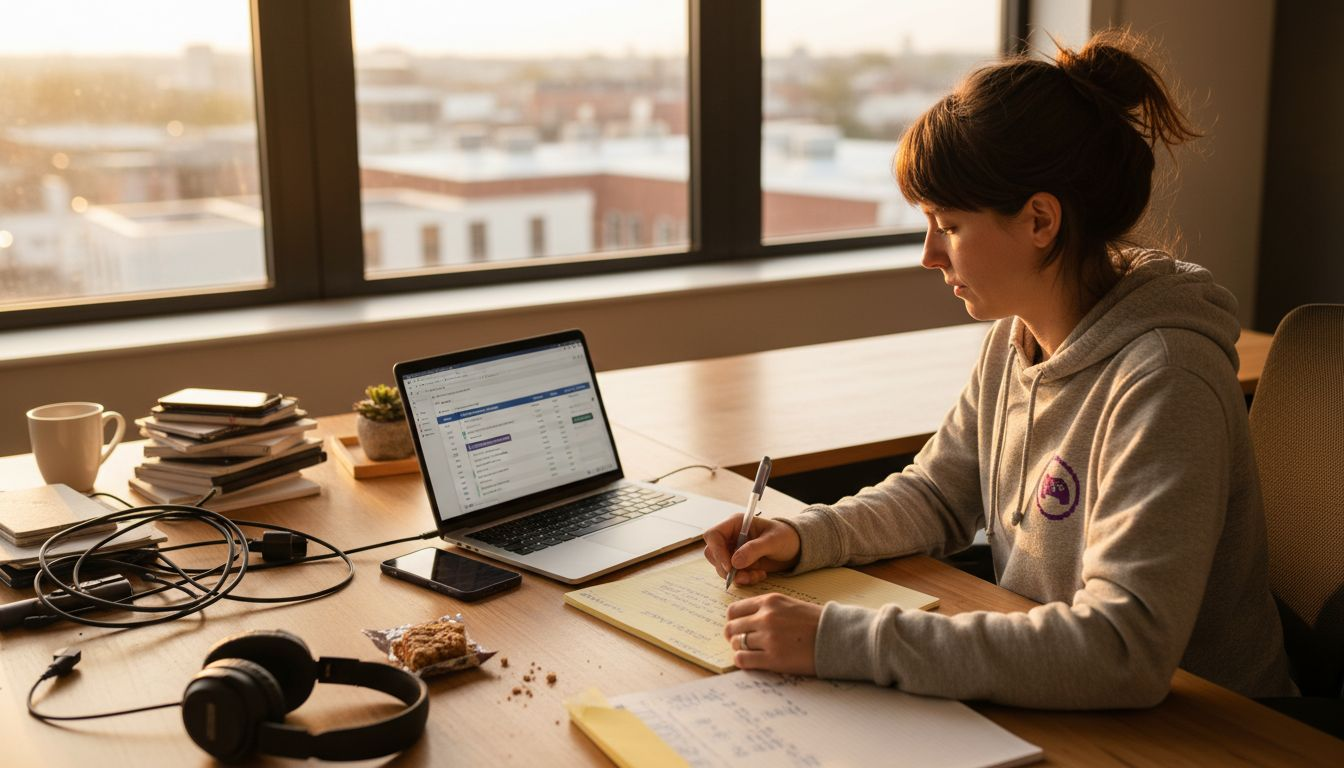 Marketer sending retargeting ads on laptop