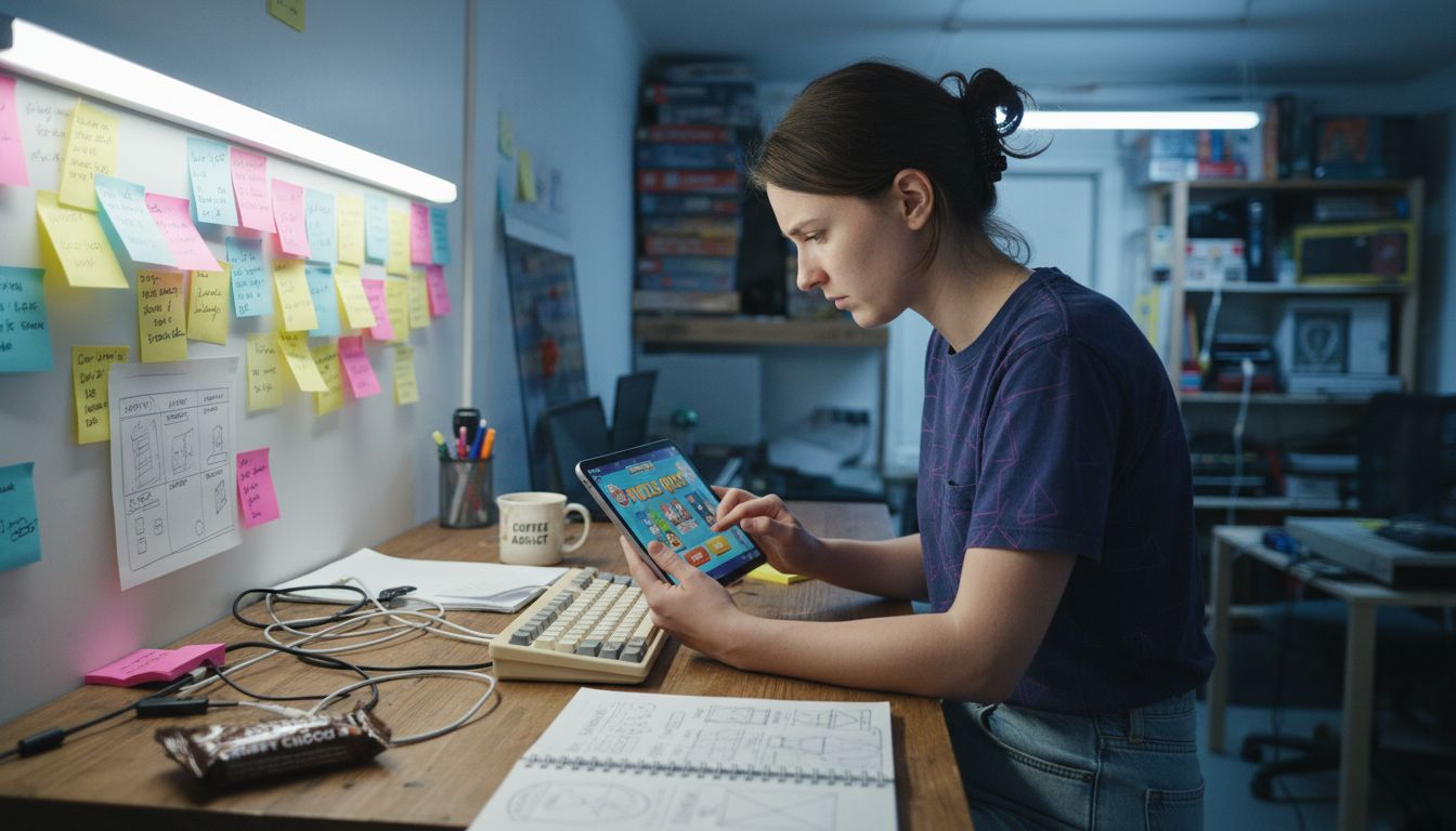 Designer testing an interactive playable ad