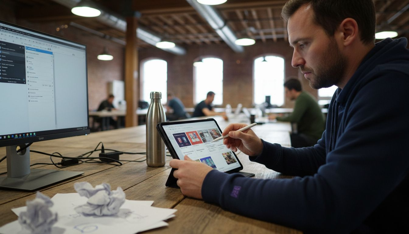 Designer editing mobile ad with no-code tool
