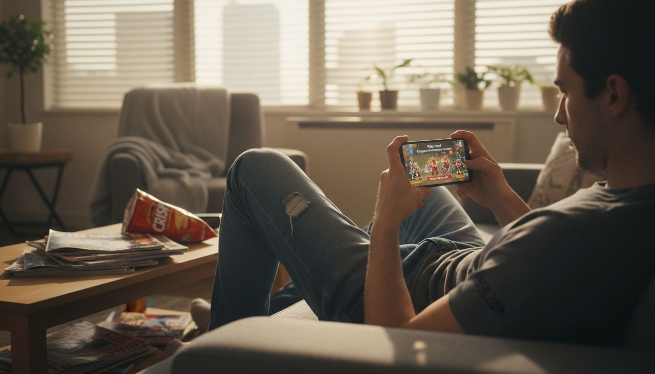 Mobile user interacting with playable ad