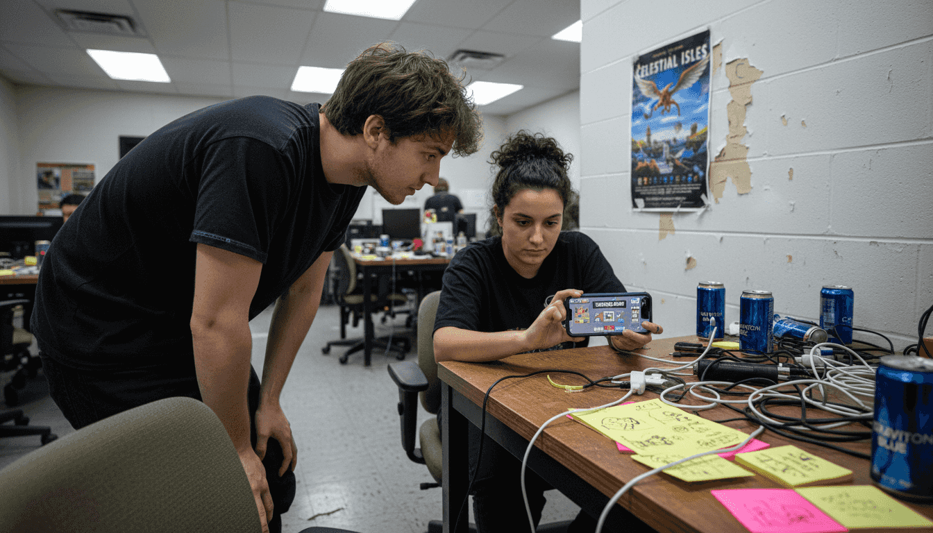 Playable mobile ad user testing scene