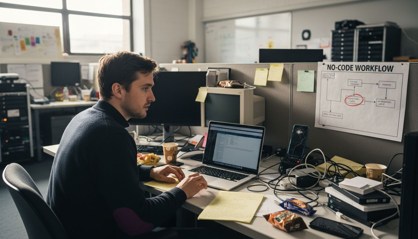 Developer examining shift to no-code methods