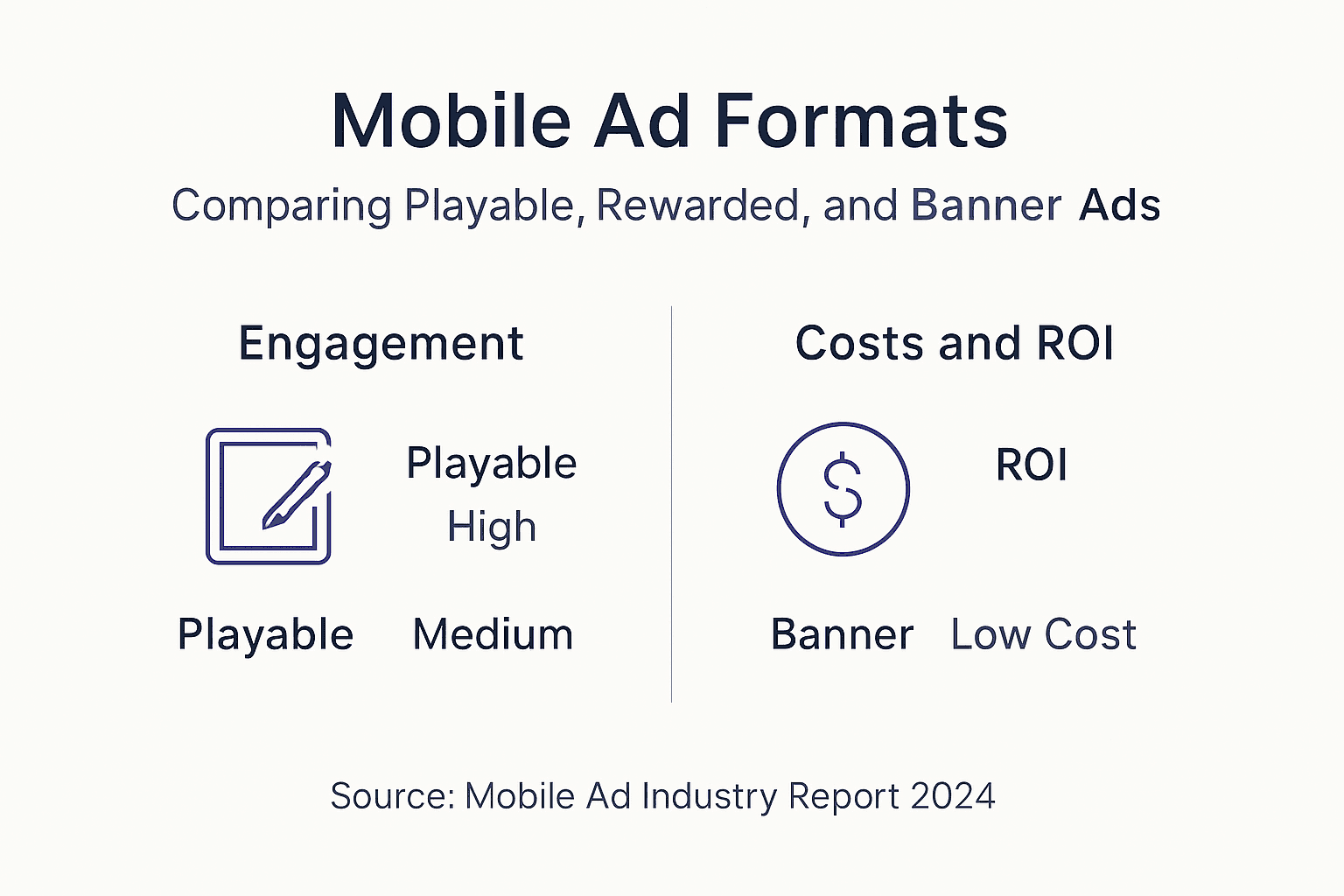 Infographic comparing mobile ad formats and ROI