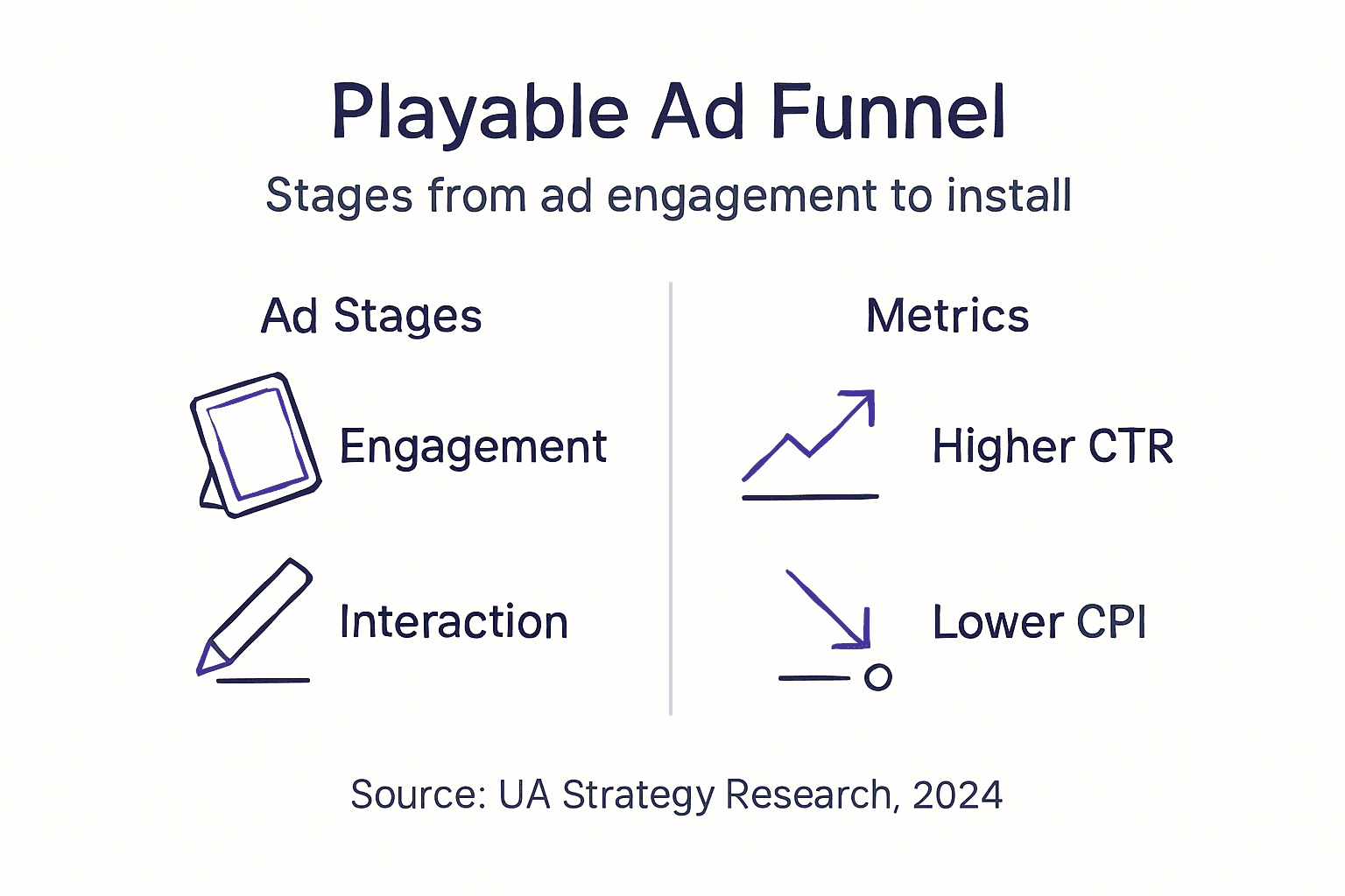 Infographic of playable ad funnel stages