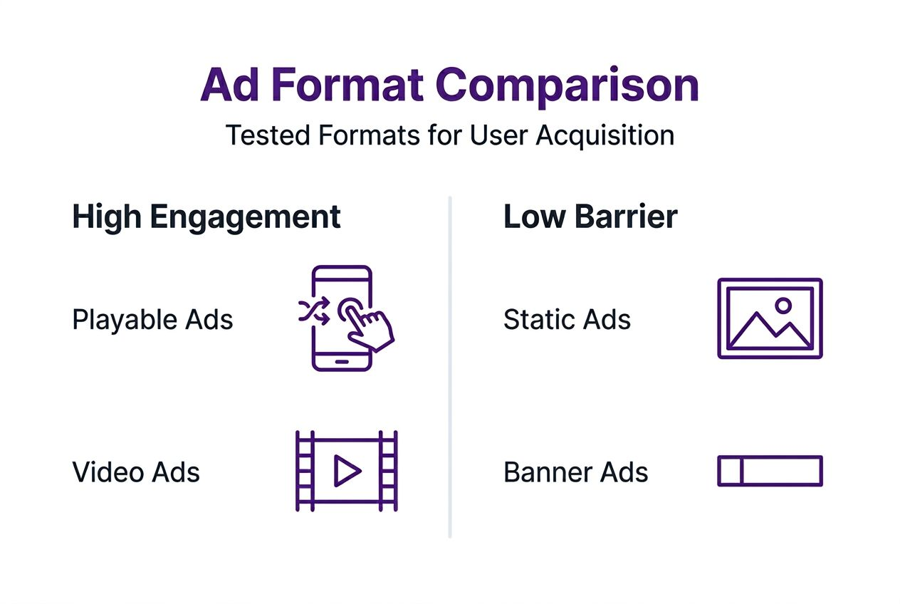 Infographic compares ad formats for user acquisition