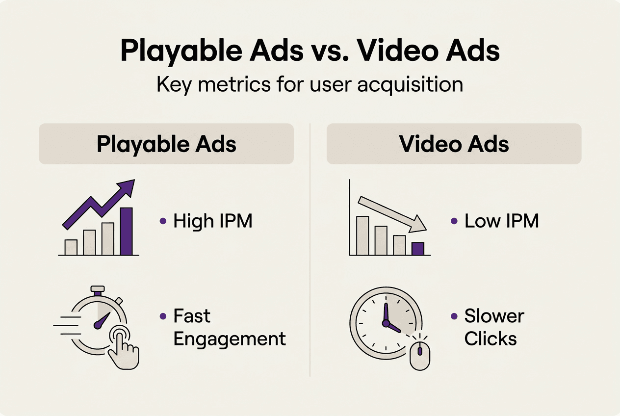 Infographic comparing key ad performance metrics