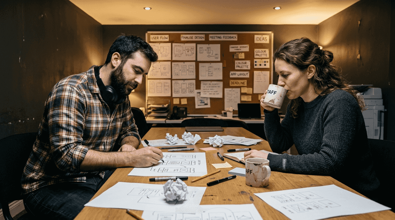 Designers drafting structure for playable ads