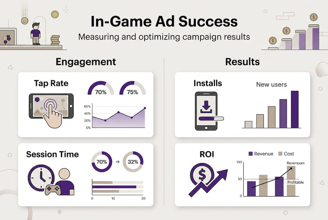 Infographic measuring in-game ad campaign success