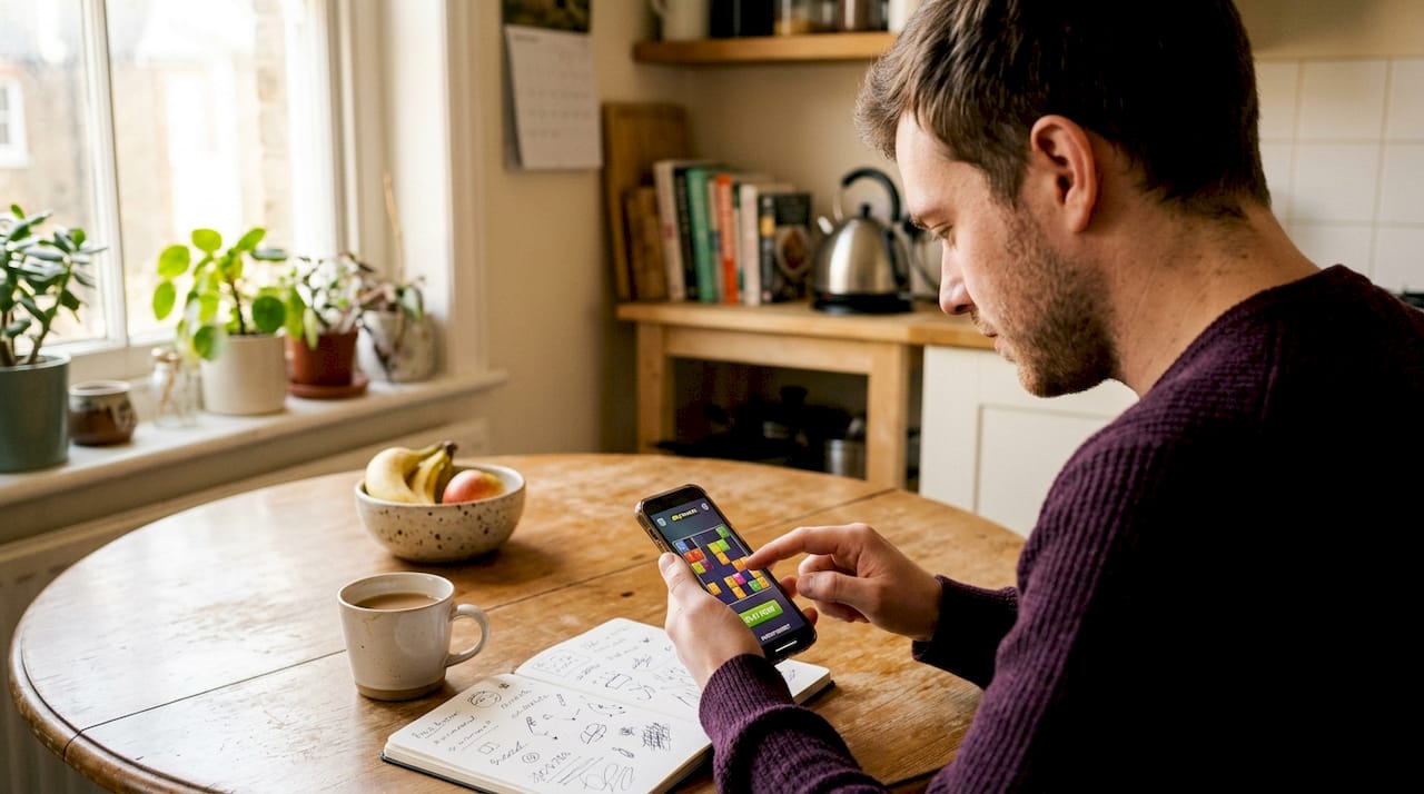 User tapping a playable ad on smartphone