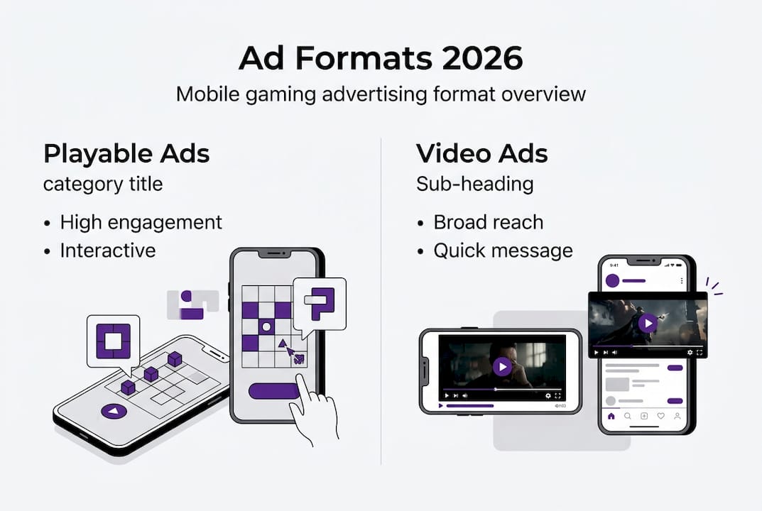 Infographic comparing playable and video ad formats