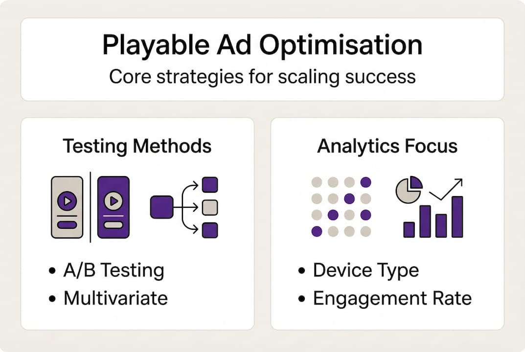 Infographic on playable ad optimisation strategies