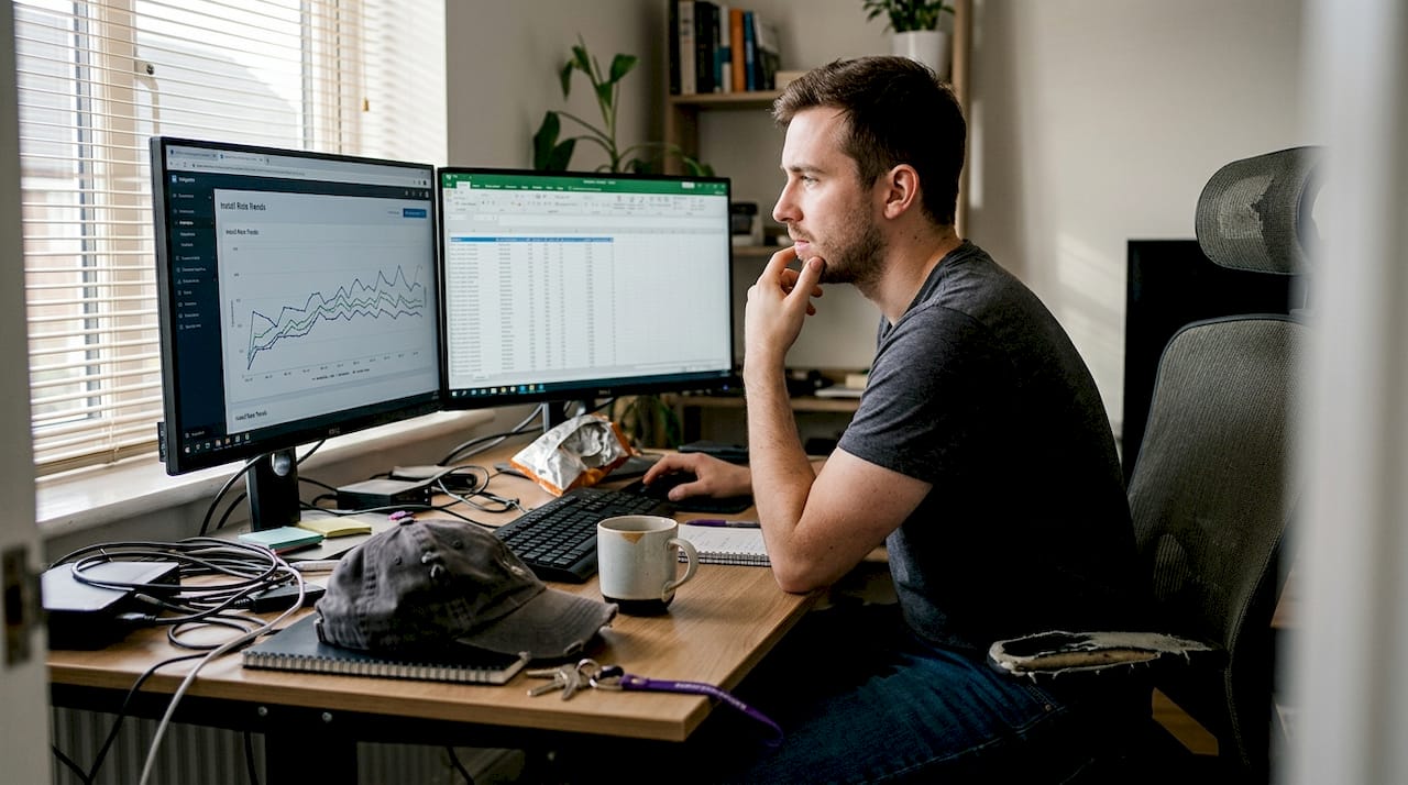 Analyst reviewing playable ad engagement scores