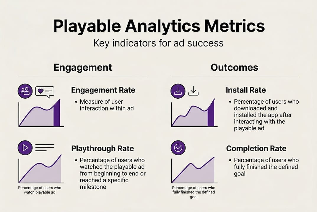 Infographic of key playable ad metrics