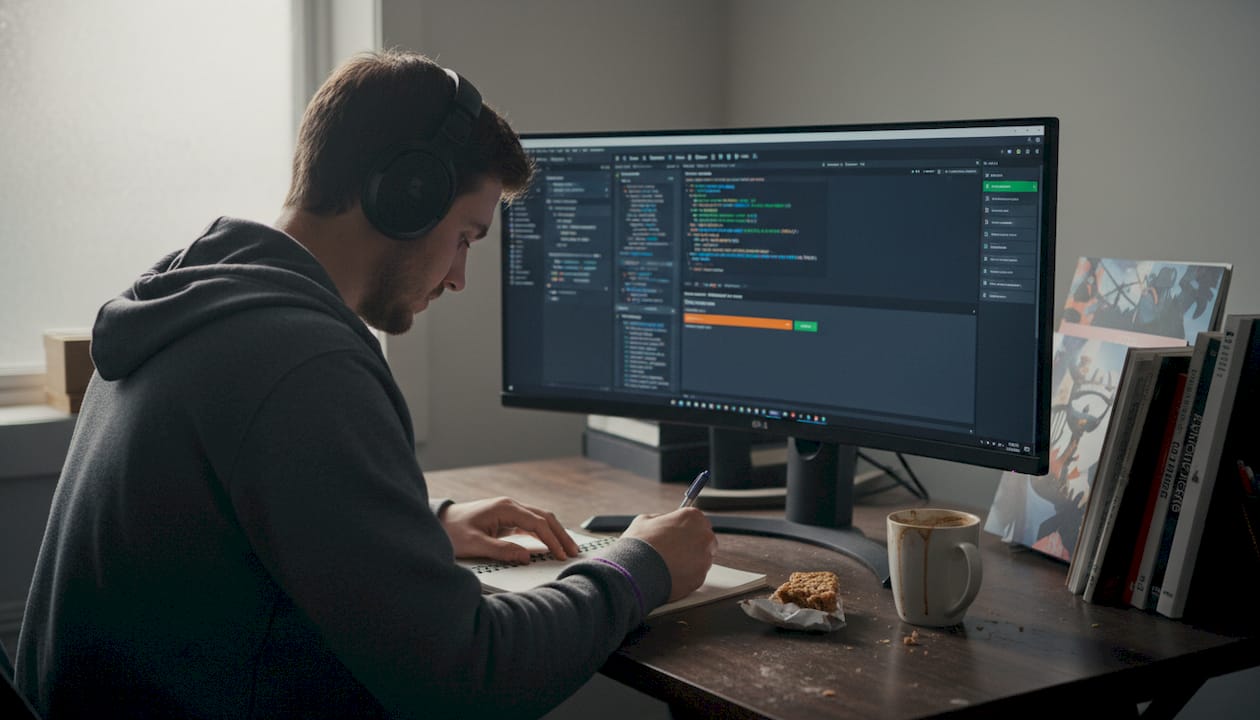 Game developer setting up Unity ads