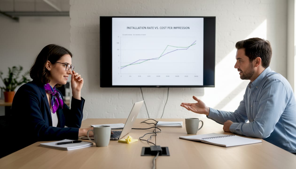 Team checking CPI results on screen