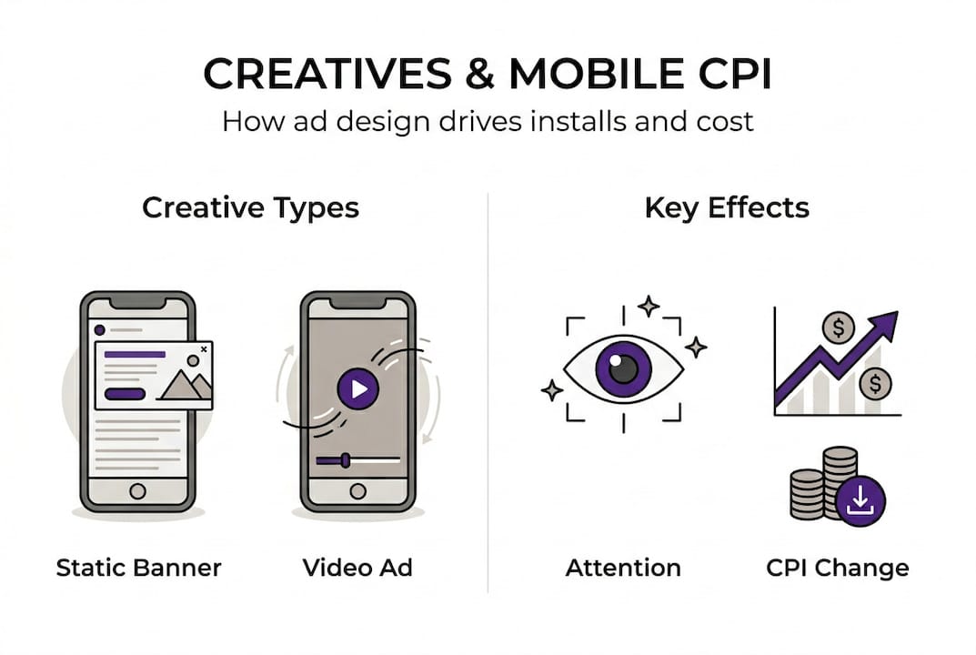 Infographic summarizing creative impact on CPI
