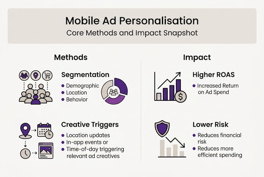 Infographic summarizing mobile ad personalisation methods