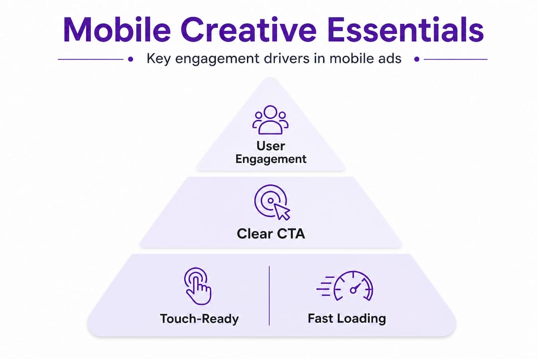 Hierarchy pyramid of mobile creative fundamentals